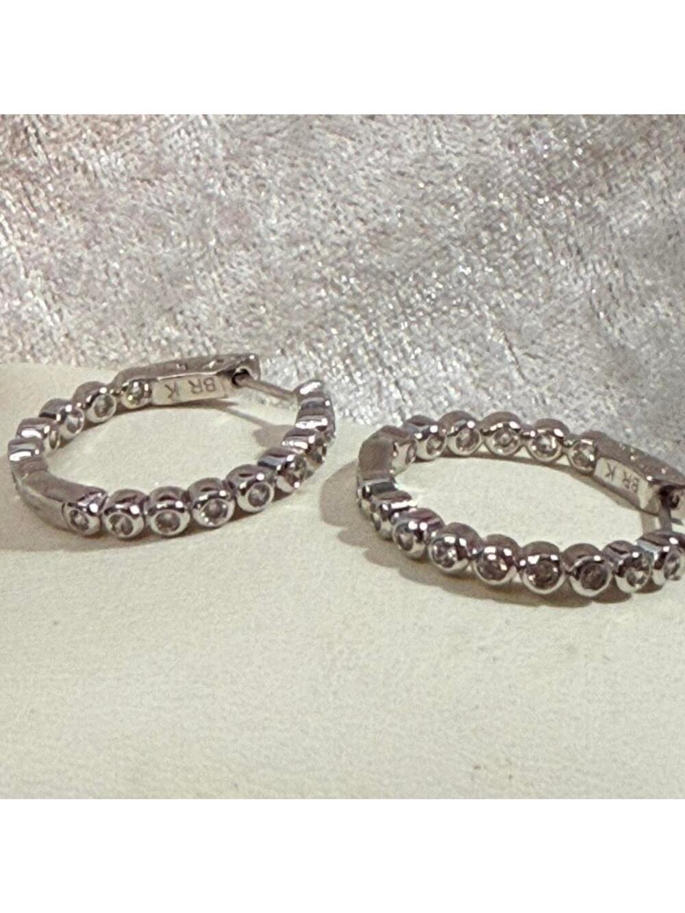 Silver Plated Infinity Hoop Earrings | Rhinestone Oval Hoop Jewelry for Women